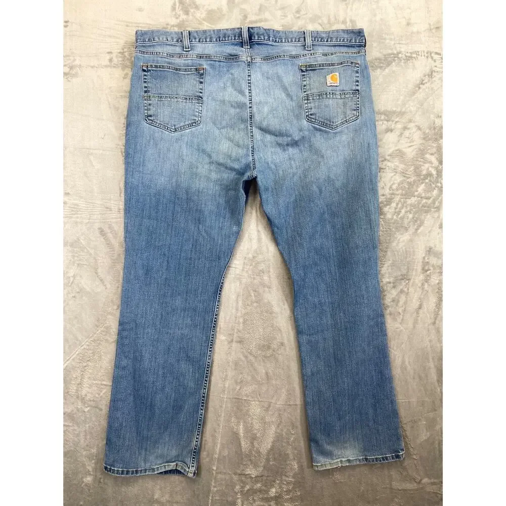 Carhartt Men's Relaxed Fit Straight Jeans 46x30‎ Blue Light Wash